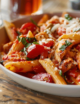Penne au Poulet à la Toscanaise